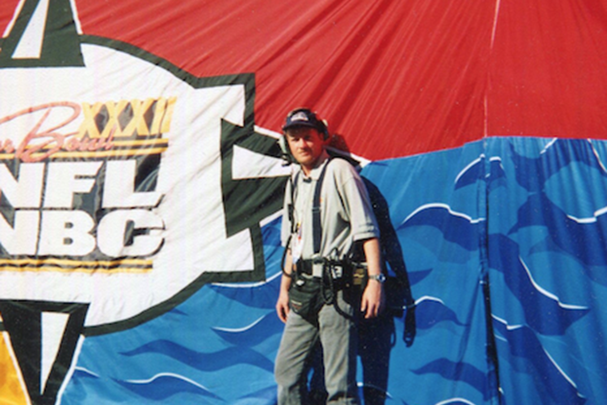 Bill, a former forensic photographer in the U.S. Navy, worked Super Bowl XXII in San Diego, California