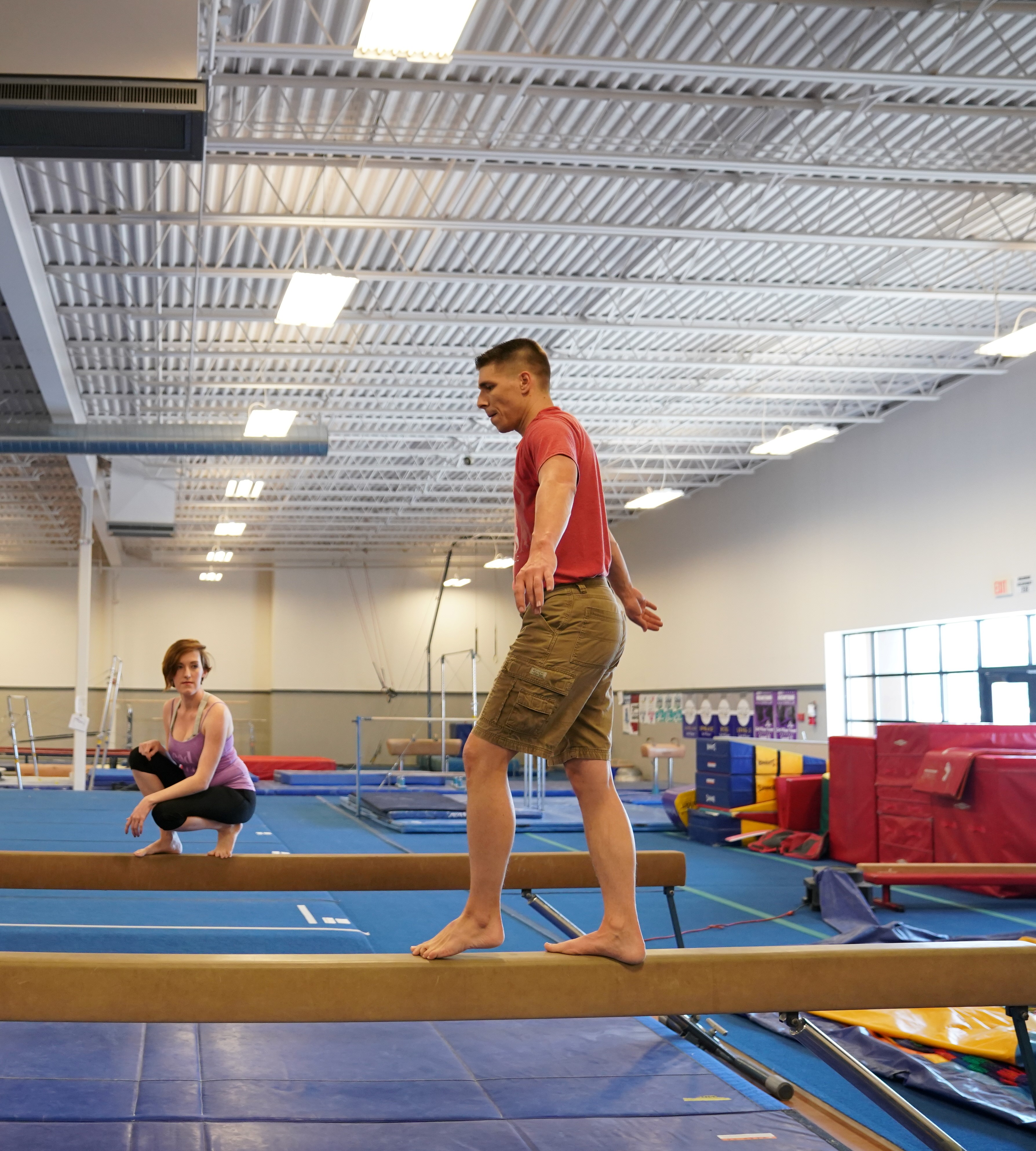 Gymnastics Practice at an Indoor Gym
